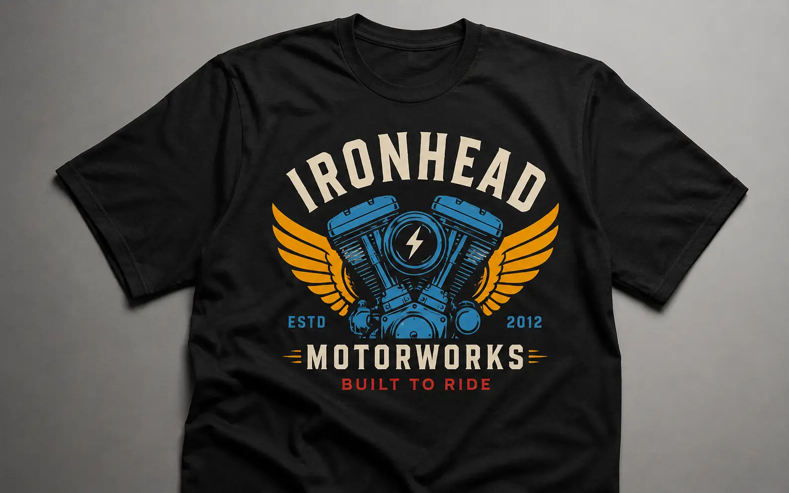 Serigrafia de 4 cores finalizada em uma camiseta preta