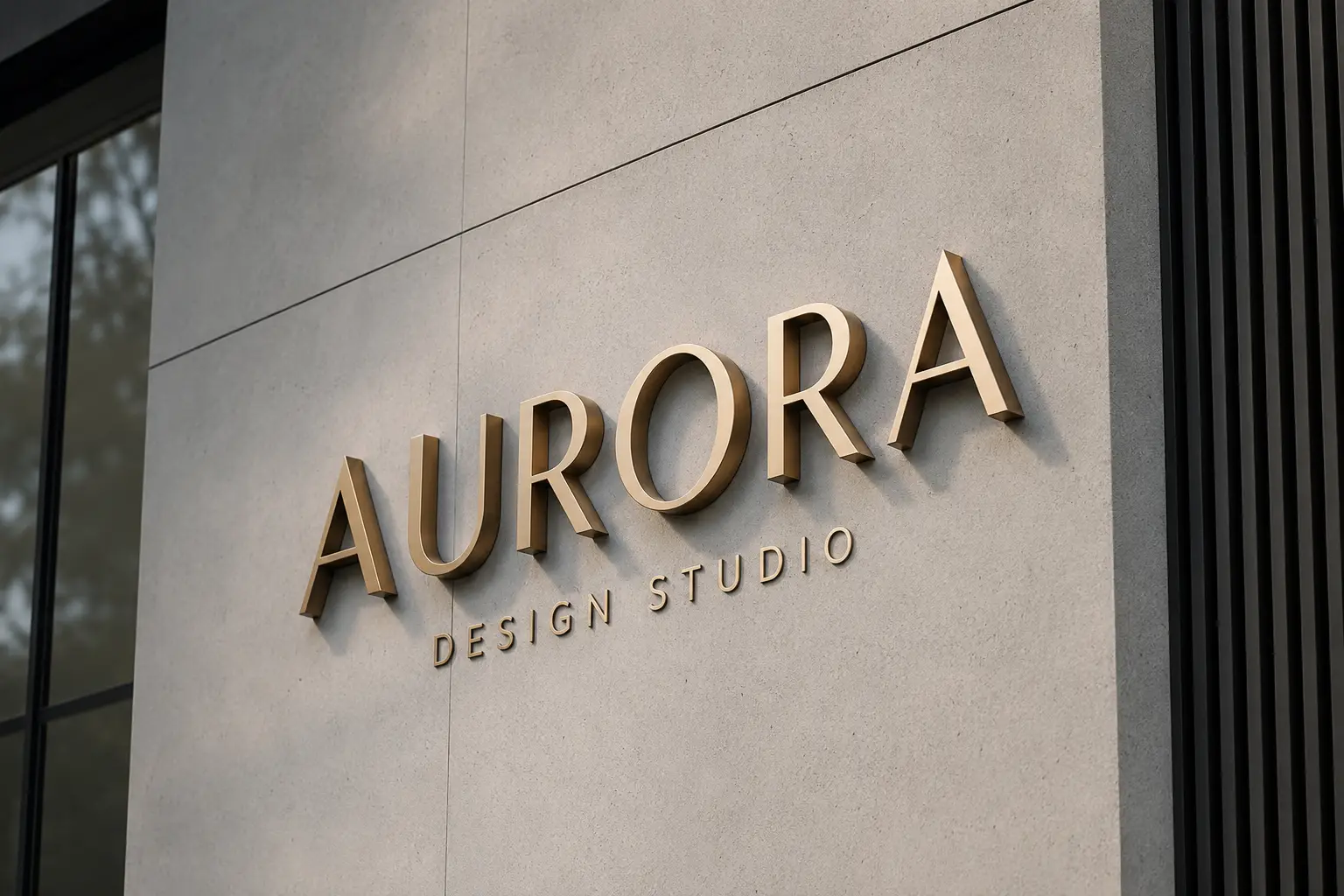 Fabricated dimensional letters on a facade Fabricated dimensional letters on a facade